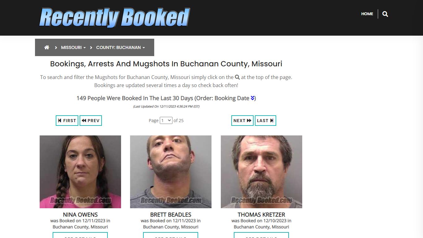 Bookings, Arrests and Mugshots in Buchanan County, Missouri